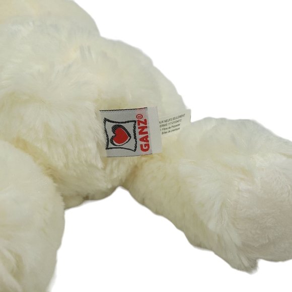 Ganz Cuddles Teddy Bear Plush Pink Heart Bow 12" Stuffed Animal Toy White - Picture 9 of 10